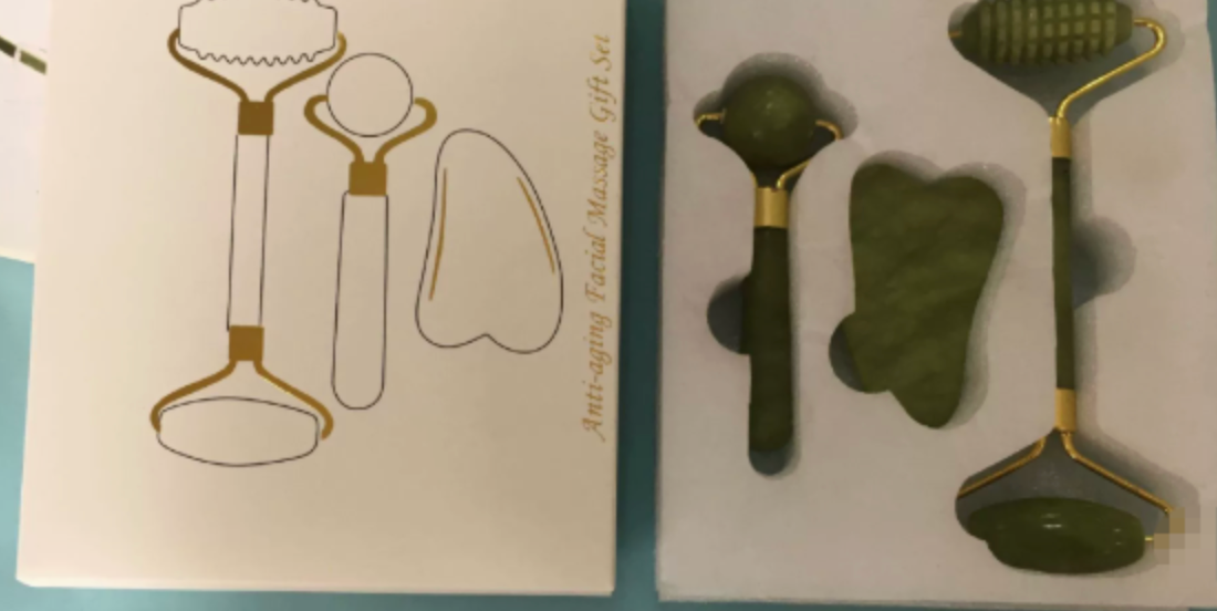3-in-1 Jade Face Roller Set