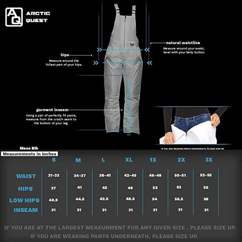 Mens Insulated Snow and Ski Bib Overalls Snow Pants Snowboard Mens Overalls for Fishing, Hunting, Snowmobiling