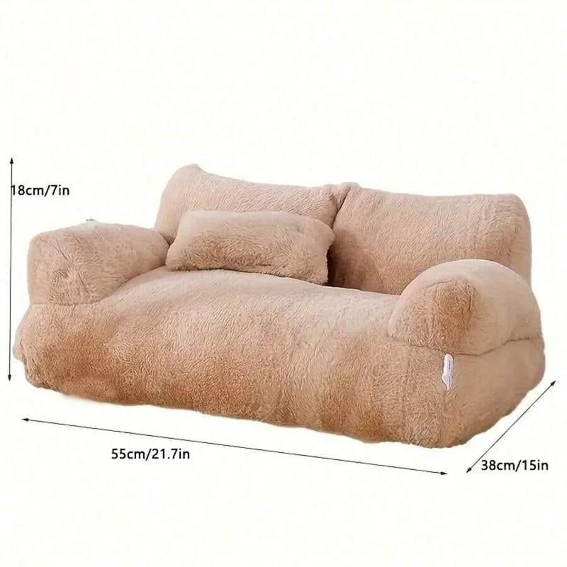Plush Sofa Bed for Dogs Calming Pet Sofa Washable Cat Beds for Medium Small Dogs Cats Memory Foam Removable Washable Pet Sof with Non Slip Bottom