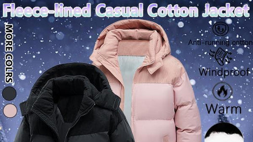 Winter Hooded Casual Fleece-Lined Men'S Coat,Removable Hood,Warm Color-Blocked Cotton Jacketcouples' Style Winter Cotton Coat, Outerwear Top.