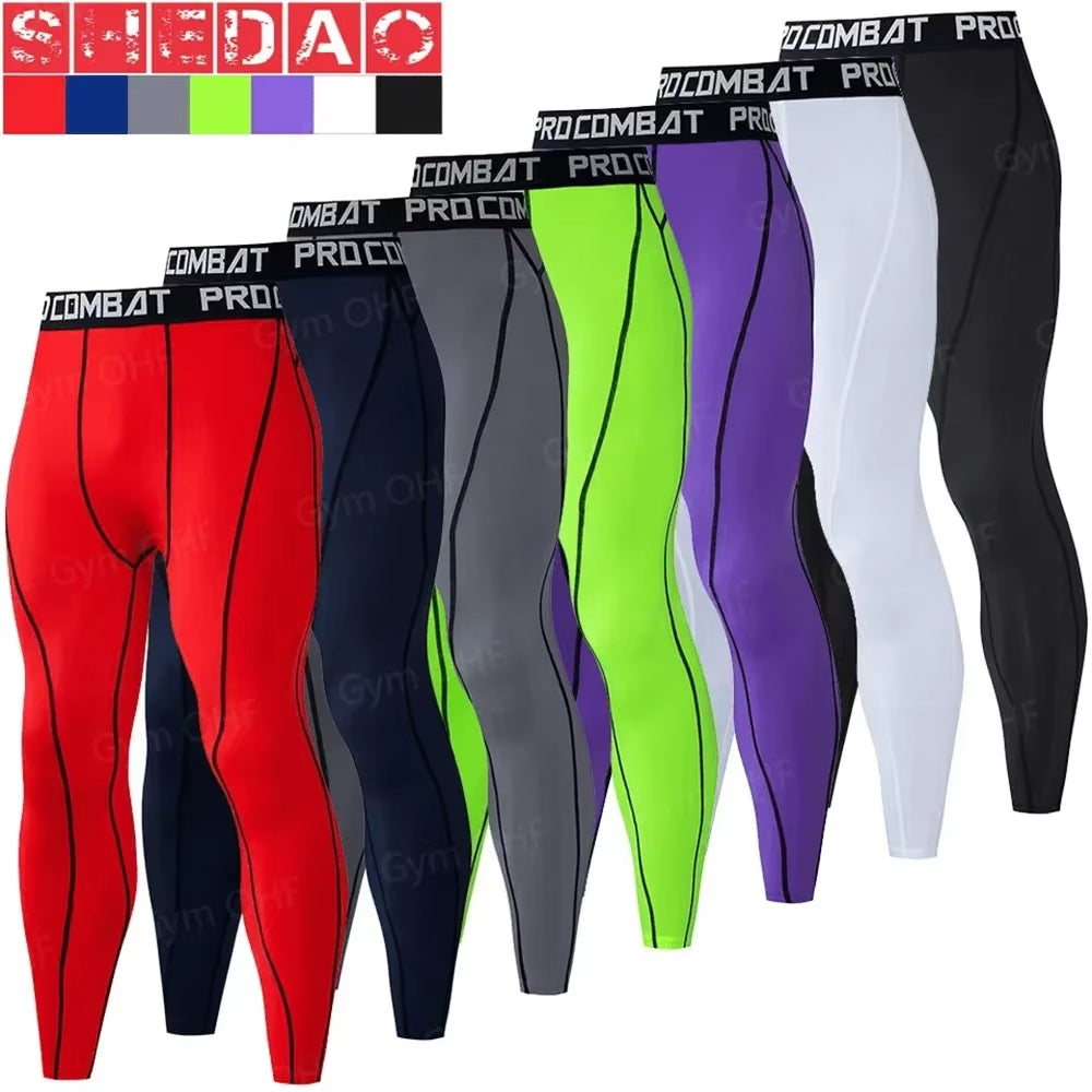 2025 New Mens Compression Pants Tights Cool Dry Leggings Sports Baselayer Running Tights Athletic Workout Active Shorts