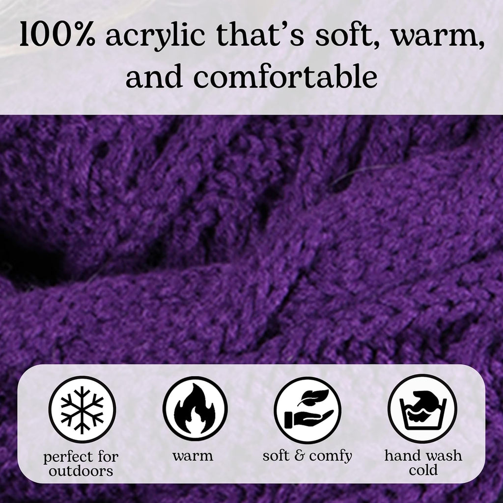 Slouchy Beanie & Infinity Scarf Gift Set – Matching Winter Accessories Sets for Women, Oversized Hat and Scarves