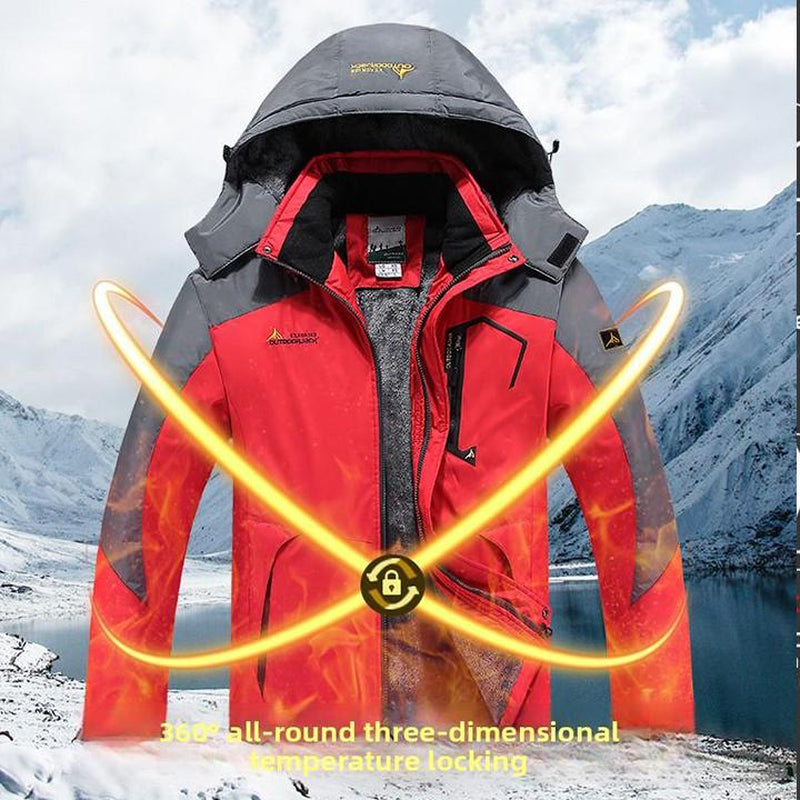 BIGWIG Men'S Waterproof Ski Snow Jacket 【Plus Size,M-6Xl】Mountain Rain Jackets Fleece Outwear with Muti Pockets Winter Coat Outdoor Clothing Windbreaker Fits