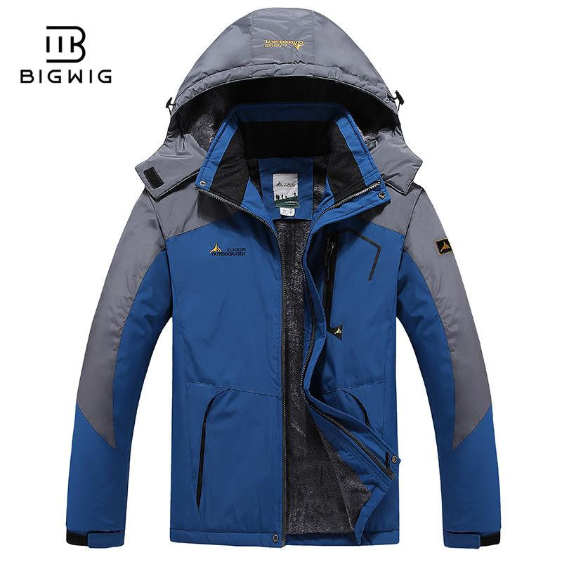 BIGWIG Men'S Waterproof Ski Snow Jacket 【Plus Size,M-6Xl】Mountain Rain Jackets Fleece Outwear with Muti Pockets Winter Coat Outdoor Clothing Windbreaker Fits