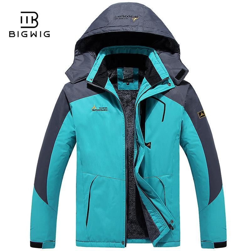 BIGWIG Men'S Waterproof Ski Snow Jacket 【Plus Size,M-6Xl】Mountain Rain Jackets Fleece Outwear with Muti Pockets Winter Coat Outdoor Clothing Windbreaker Fits