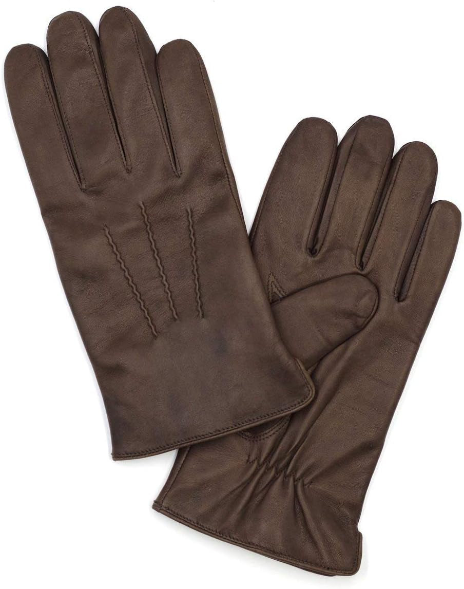 Leather Gloves for Men,Winter Sheepskin Driving Gloves Cashmere Lined