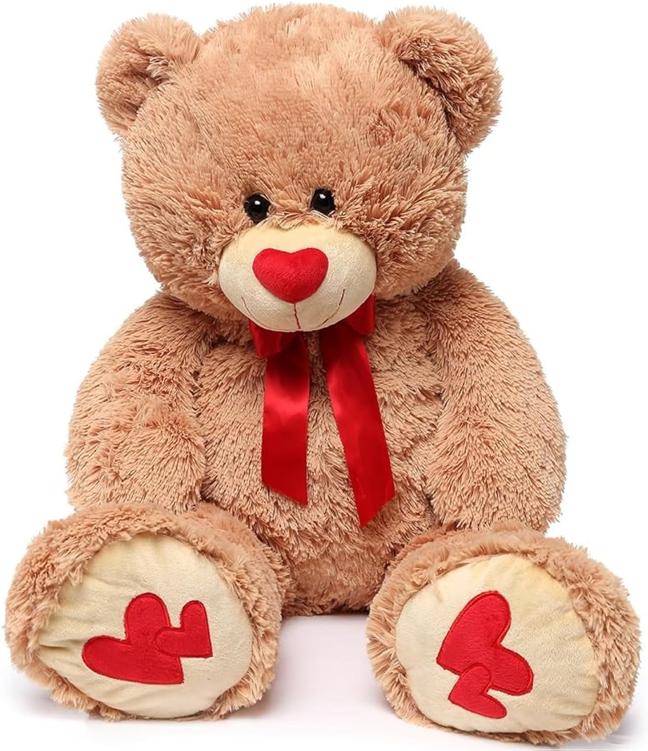 Love Heart Giant Teddy Bear, 36Inch Big Love Bears with Bow Tie, Large Stuffed Animals for Girlfriend, Boyfriend, Brown