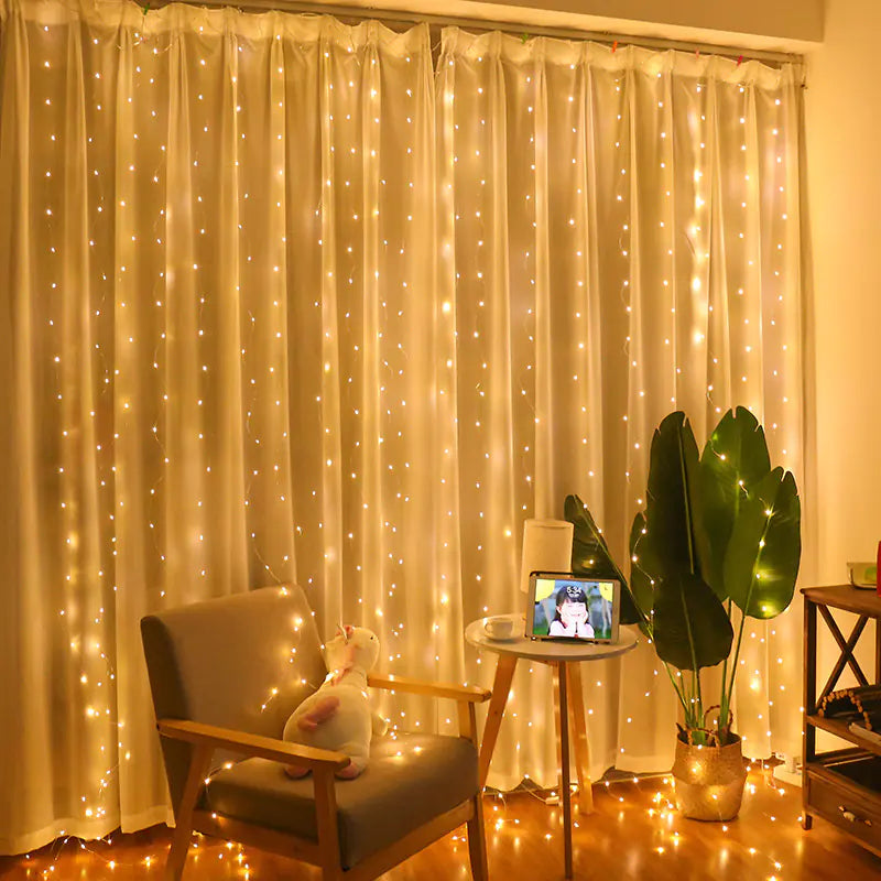 LED Curtain Fairy Lights with USB Remote Control