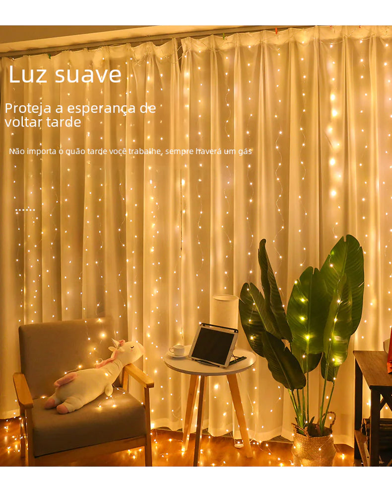 LED Curtain Fairy Lights with USB Remote Control