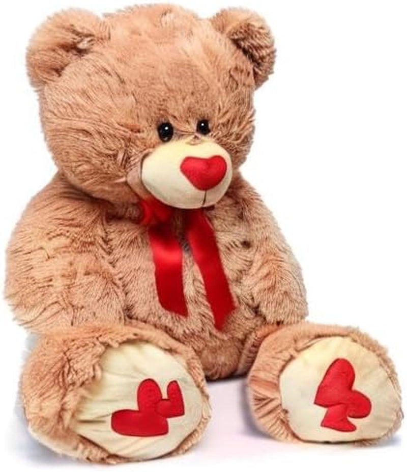 Love Heart Giant Teddy Bear, 36Inch Big Love Bears with Bow Tie, Large Stuffed Animals for Girlfriend, Boyfriend, Brown
