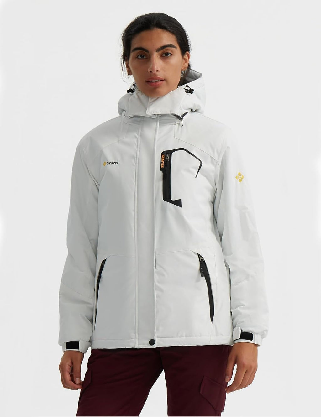 Women'S Ski Snow Jacket Warm Winter Waterproof Coat Snowboard Rain Jacket Hooded Windproof Windbreaker