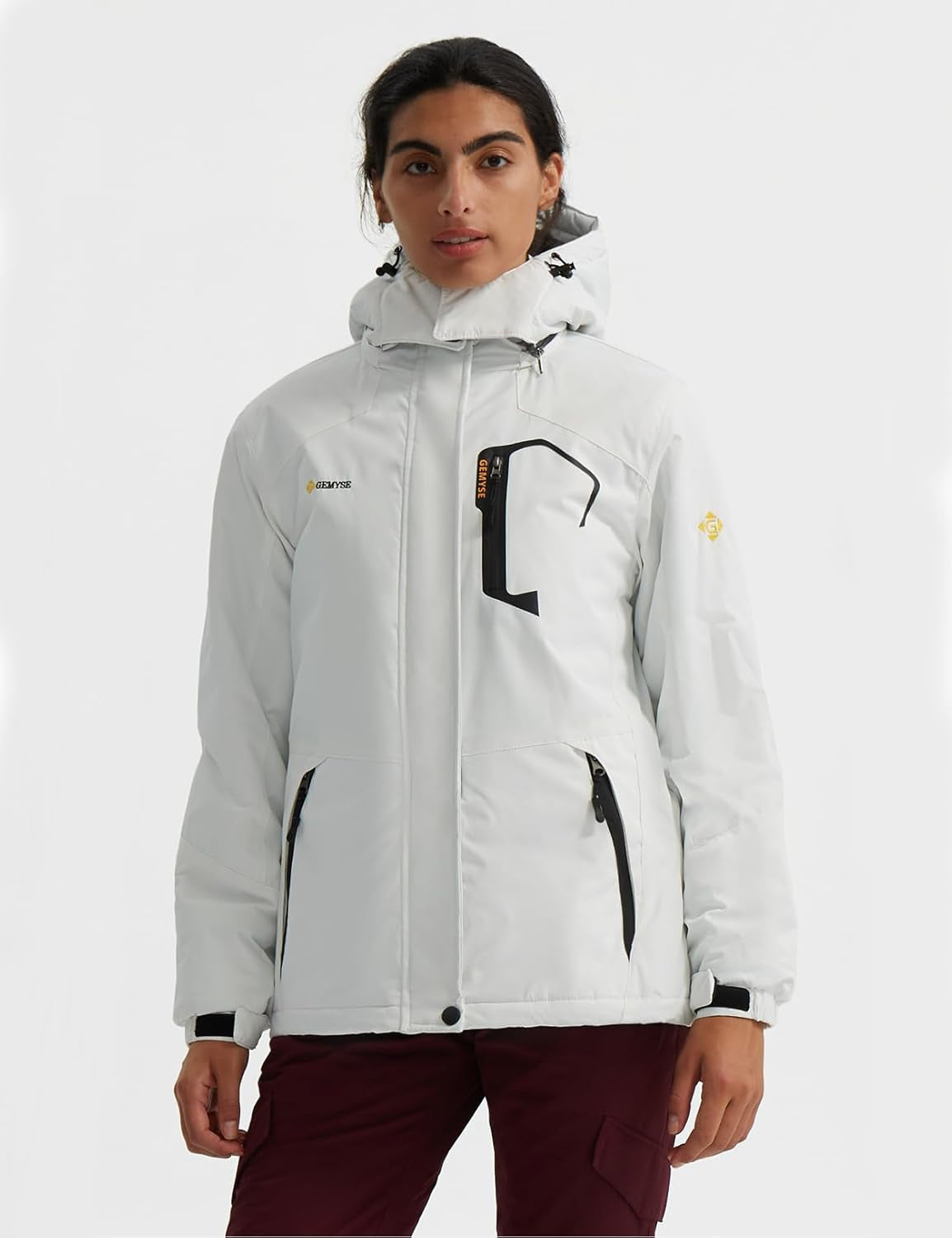 Women'S Ski Snow Jacket Warm Winter Waterproof Coat Snowboard Rain Jacket Hooded Windproof Windbreaker