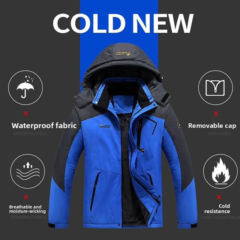 BIGWIG Men'S Waterproof Ski Snow Jacket 【Plus Size,M-6Xl】Mountain Rain Jackets Fleece Outwear with Muti Pockets Winter Coat Outdoor Clothing Windbreaker Fits