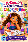 McKenzie's Science Experiments Coloring Book | 10 Printable STEM Coloring Pages