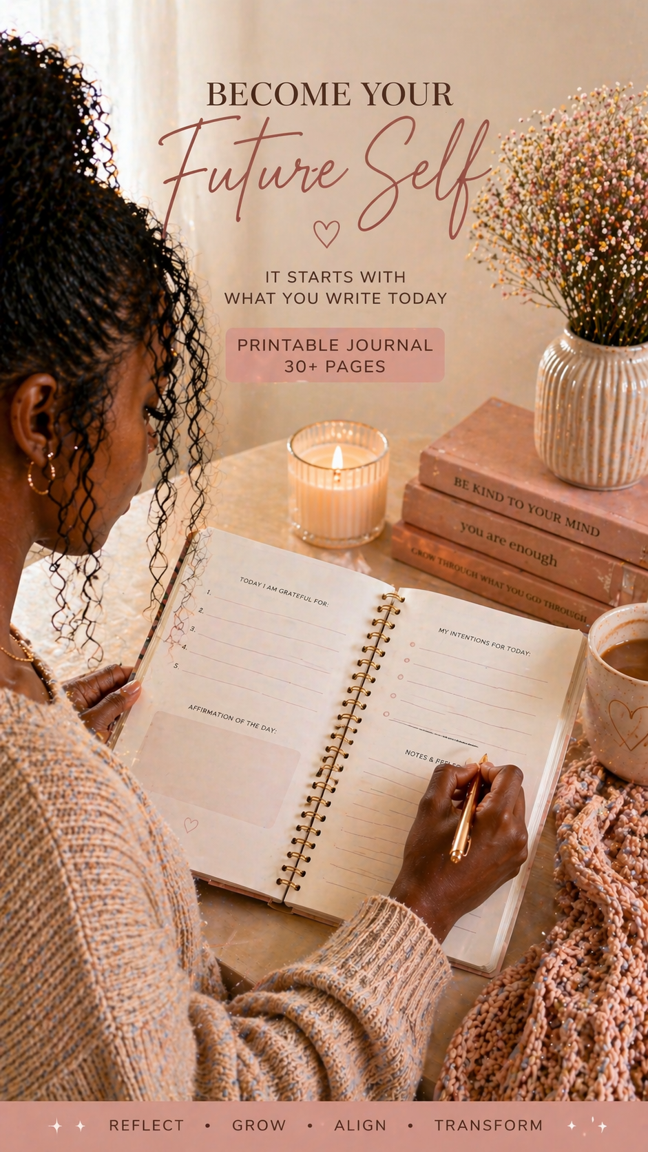 Meet Your Future Self | Soft Life Affirmation & Vision Journal | Digital Download