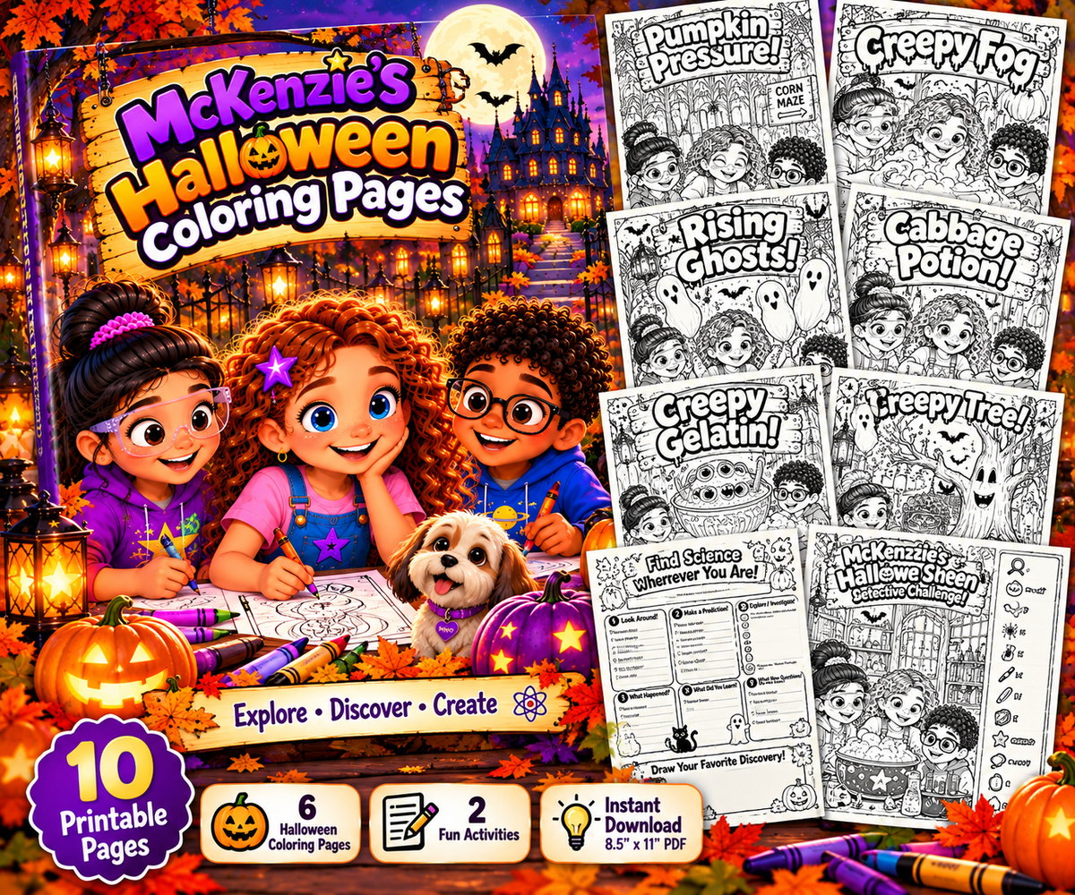 McKenzie's Halloween Coloring & Activity Pages | Printable Science Adventure PDF