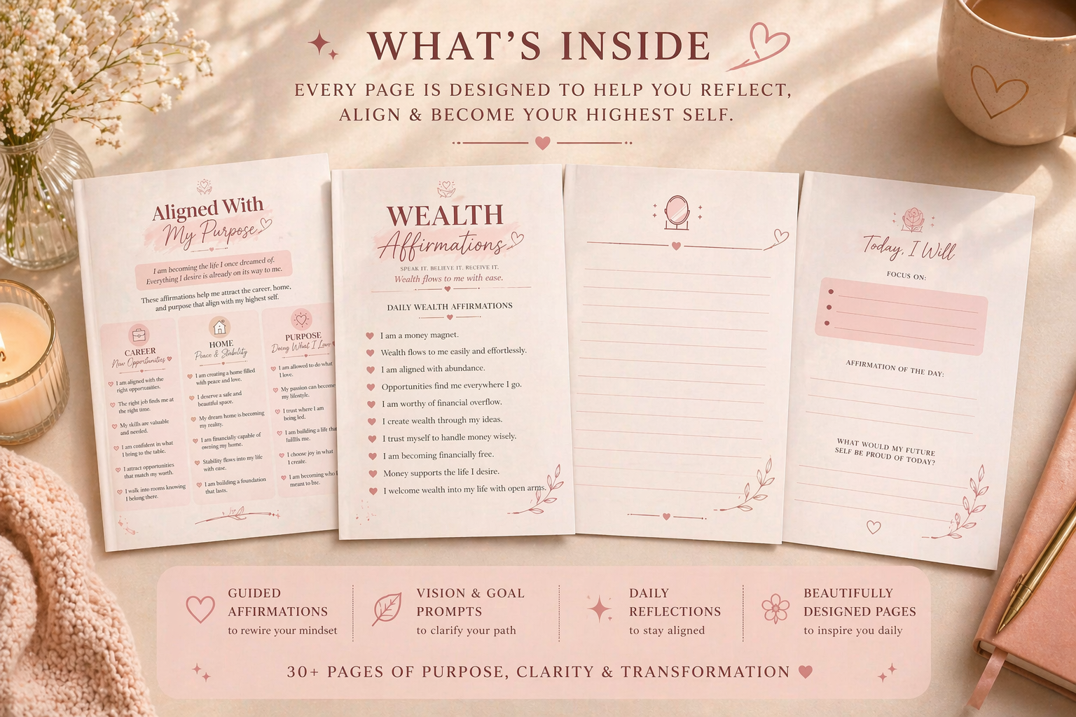 Meet Your Future Self | Soft Life Affirmation & Vision Journal | Digital Download