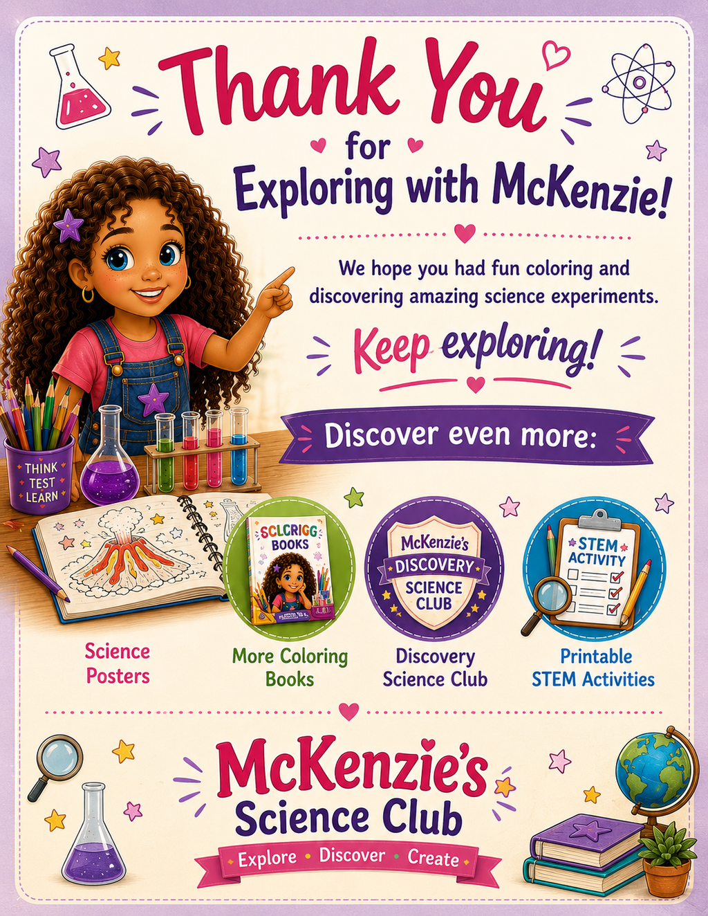 McKenzie's Science Experiments Coloring Book | 10 Printable STEM Coloring Pages