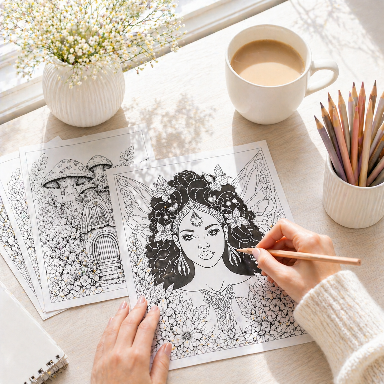 Look Within Coloring Pages 💜 Printable Self Care Coloring Book – Instant Download