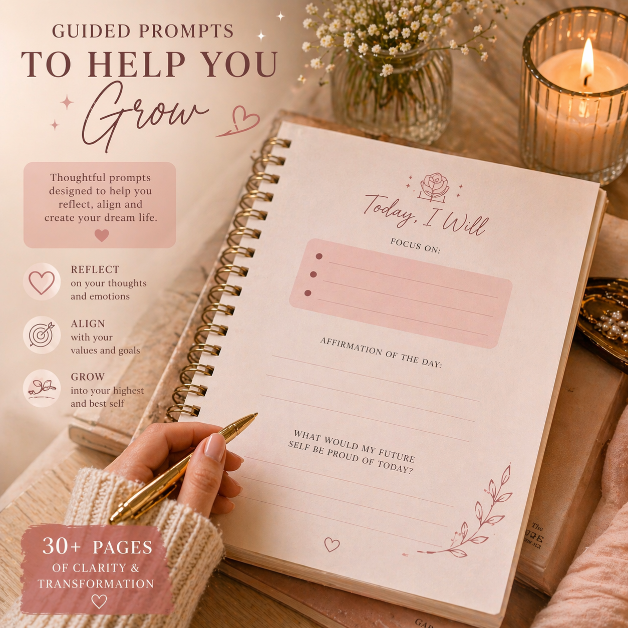 Meet Your Future Self | Soft Life Affirmation & Vision Journal | Digital Download