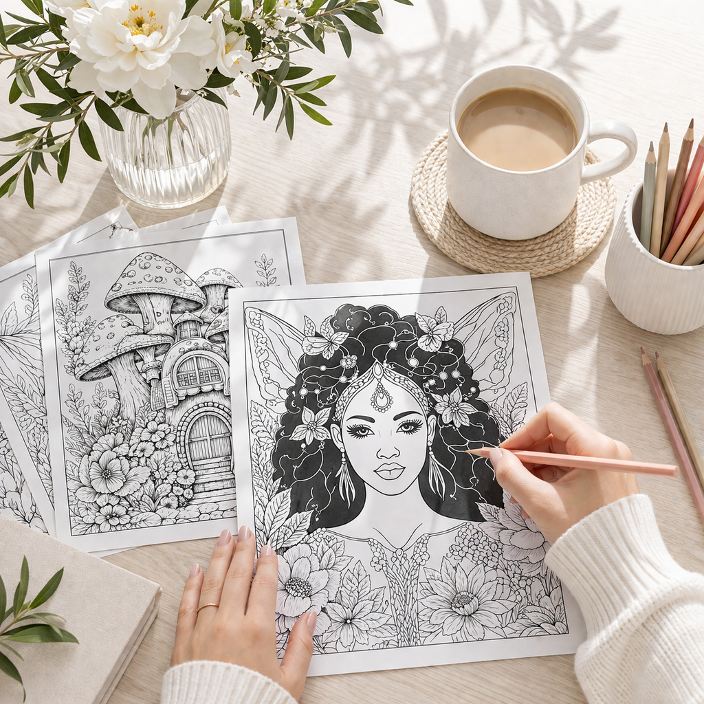 Look Within Coloring Pages 💜 Printable Self Care Coloring Book – Instant Download