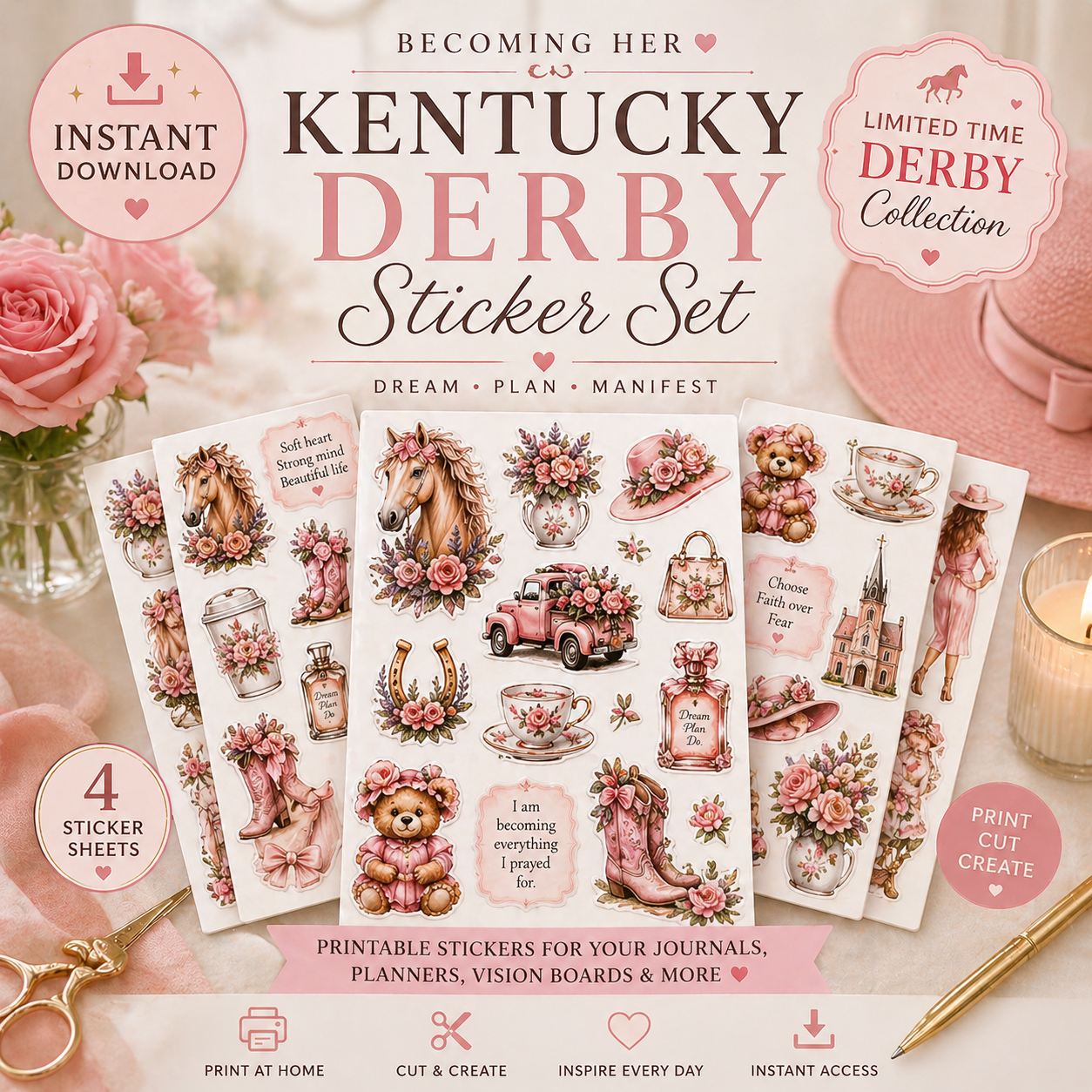 Becoming Her – Derby Dreams Sticker Set 💐