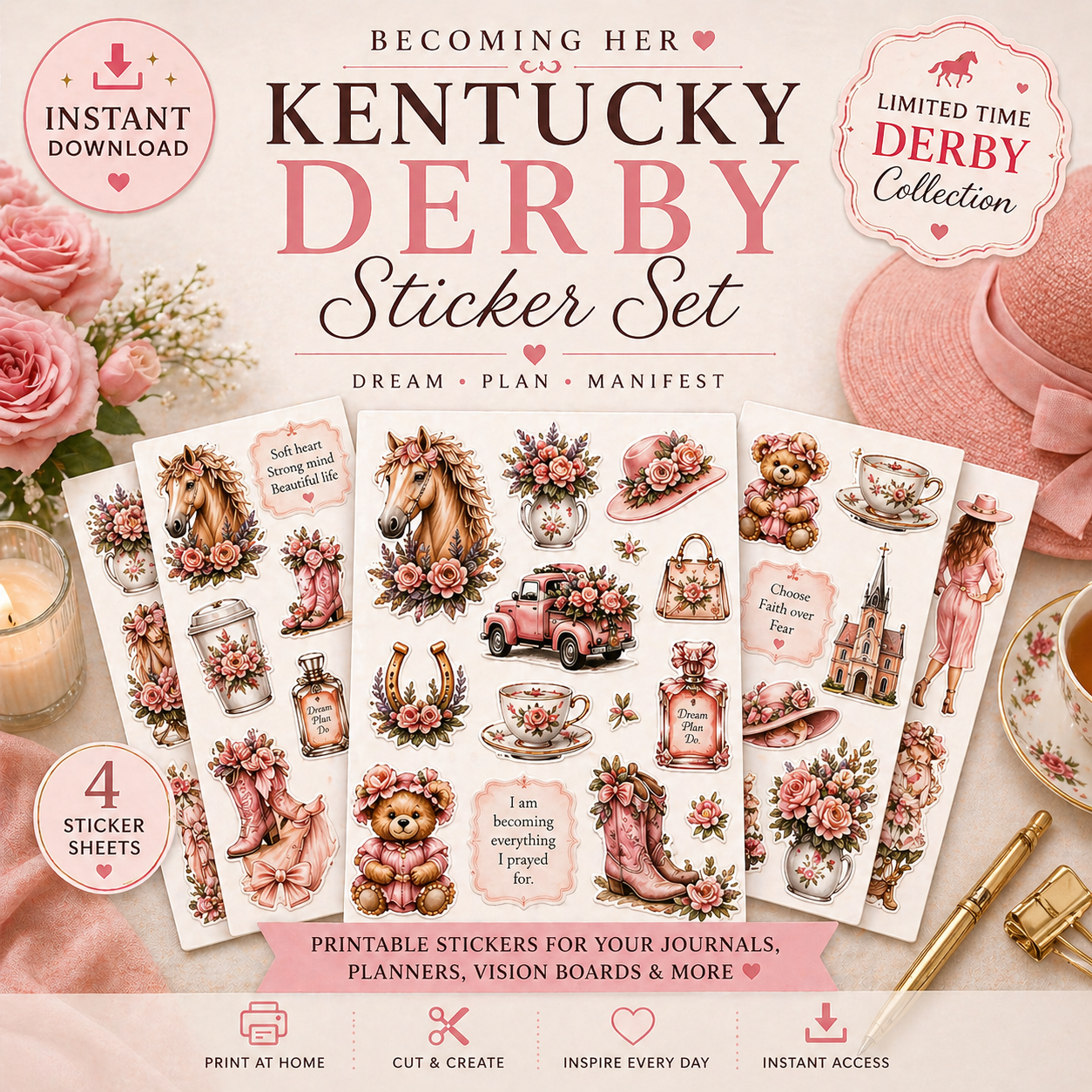 Becoming Her – Derby Dreams Sticker Set 💐