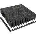 HIAARO 0.5in Thick 24 Sq Ft Exercise Equipment Mats 6 Tiles Rubber Top EVA Foam Workout Mats Interlocking Gym Flooring for Home Gym 24 x 24in Black & White