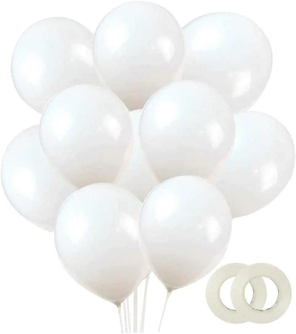 Latex Balloons 100-Pack 12-Inch White Balloons