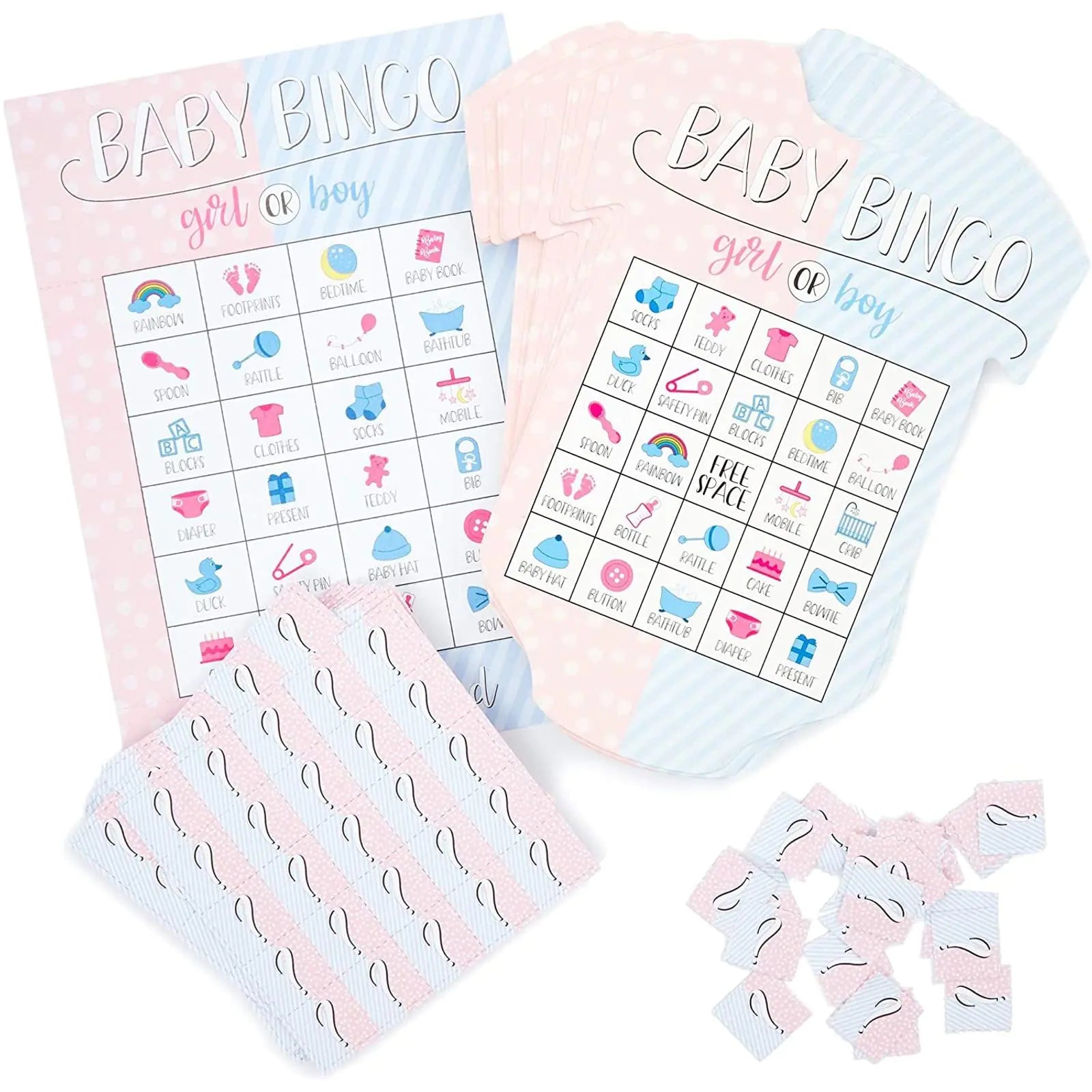 Gender Reveal Bingo Game Set Party Supplies (38 Pieces)